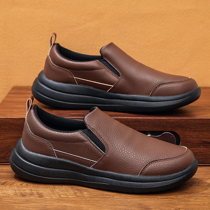 Men's Luxury Leather Slip-On Loafers | Lightweight Casual Walking Shoes